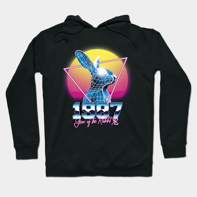 Awesome Since 1987 34th Birthday Vintage Retrowave Hoodie by cranko